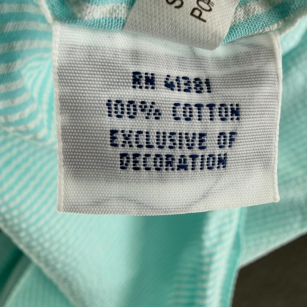 Ralph Lauren Mens 4XB Big Seersucker Short Sleeve Button Down Shirt Blue Stripe - Picture 13 of 16
